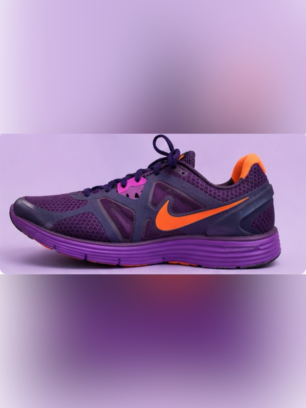 Nike Lunarglide Women’s Athletic Shoe in Purple, Orange & Navy Accents size 9.5 - Picture 5 of 8